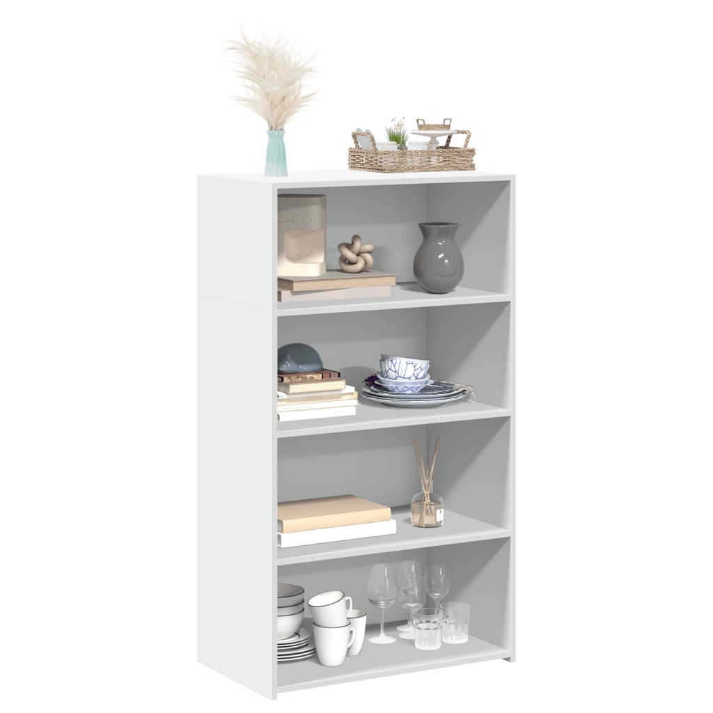 Vidaxl hoge kast 70x41x124 cm bewerkt hout wit