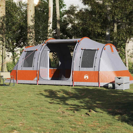 VidaXL Tunnelzelt 4-Personen wasserdicht Grau und Orange