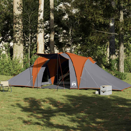 Vidaxx Kuppelzelt 6-Personen wasserdicht grau und orange