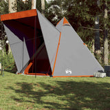 Vidaxl Tipi-Zelt 6-Personen wasserdicht grau und orange