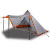 Vidaxl Tipi-Zelt 6-Personen wasserdicht grau und orange