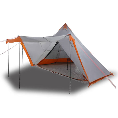 Vidaxl Tipi-Zelt 6-Personen wasserdicht grau und orange