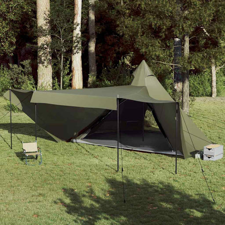 Vidaxl Tipi-Zelt 8-Personen wasserdicht olivgrün