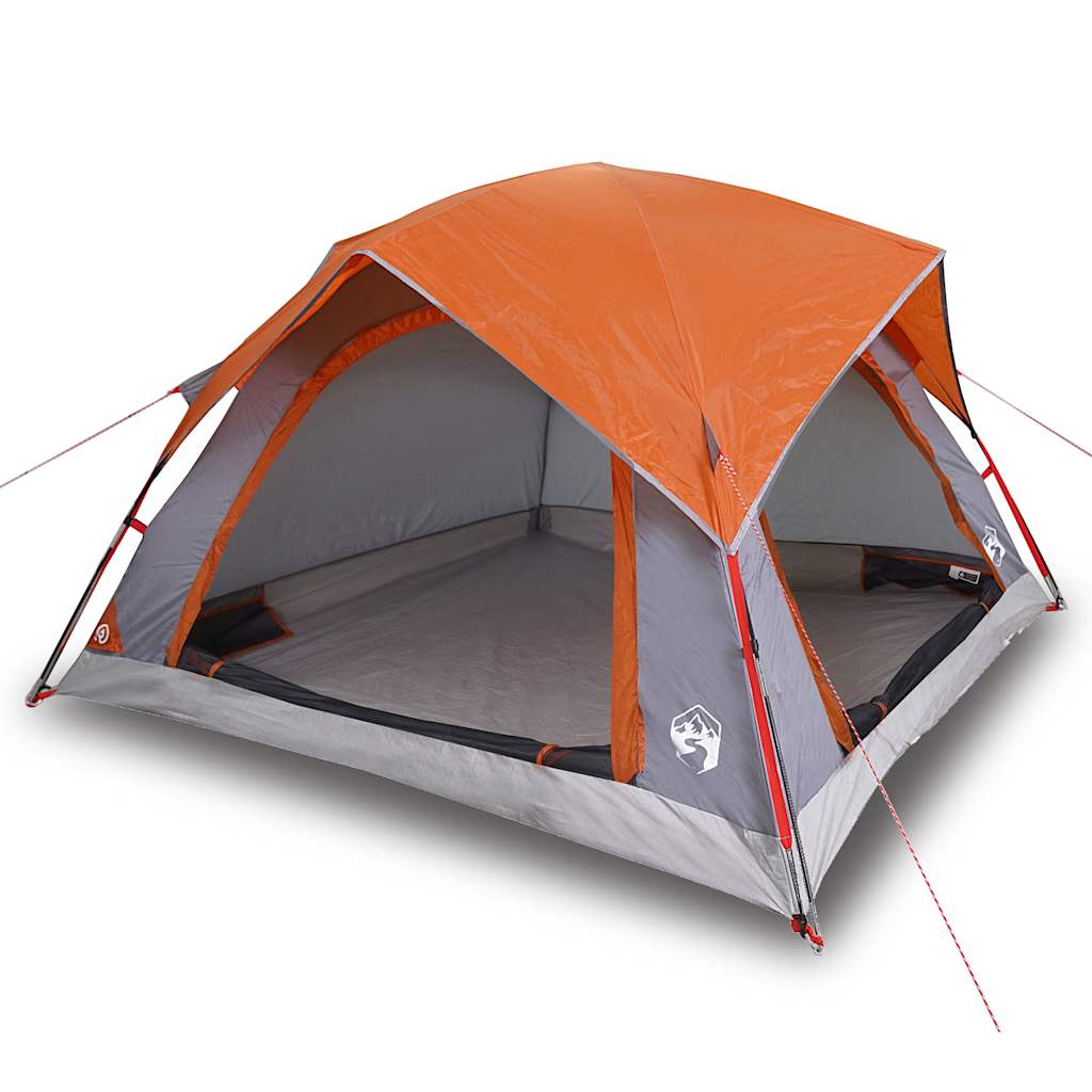 VidaXL Zelt 4-Personen wasserdicht grau und orange