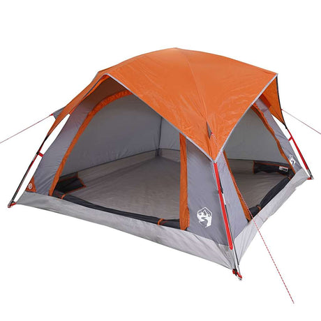 VidaXL Zelt 4-Personen wasserdicht grau und orange