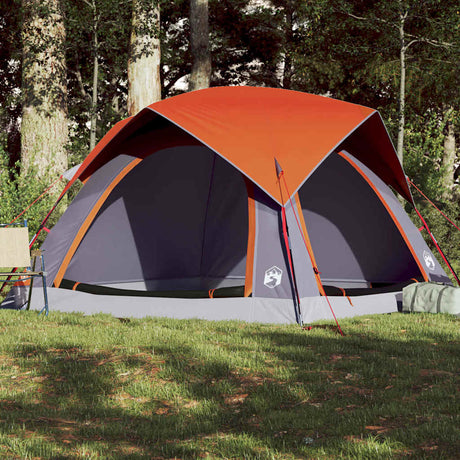 VidaXL Zelt 4-Personen wasserdicht grau und orange