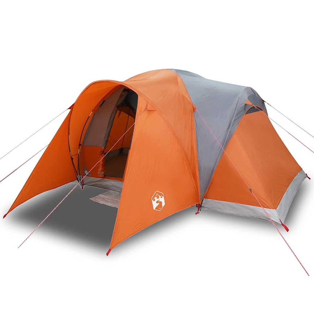 Vidaxx Kuppelzelt 6-Personen wasserdicht grau und orange