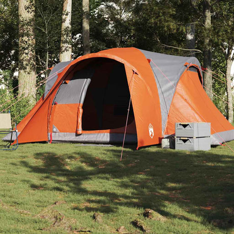 Vidaxx Kuppelzelt 6-Personen wasserdicht grau und orange
