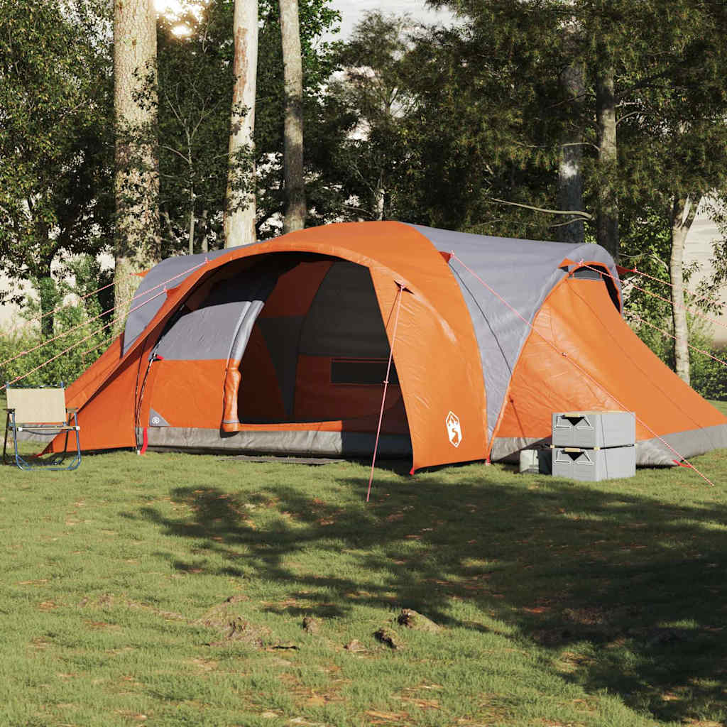 Vidaxx Kuppelzelt 6-Personen wasserdicht grau und orange