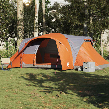 Vidaxx Kuppelzelt 6-Personen wasserdicht grau und orange