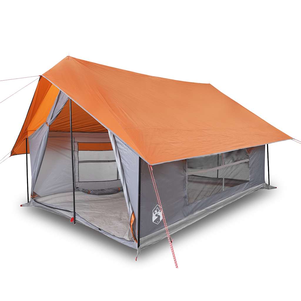 VidaXL Zelt 5-Personen wasserdicht grau und orange