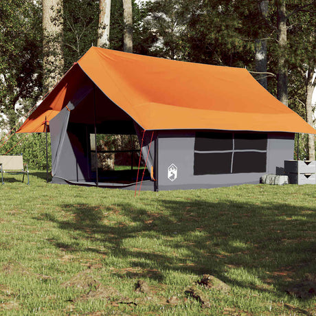 VidaXL Zelt 5-Personen wasserdicht grau und orange