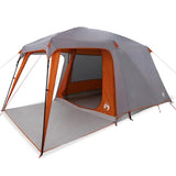 VidaXL Campingzelt mit Verandakuppel, 5 Personen, wasserdicht, grauorange