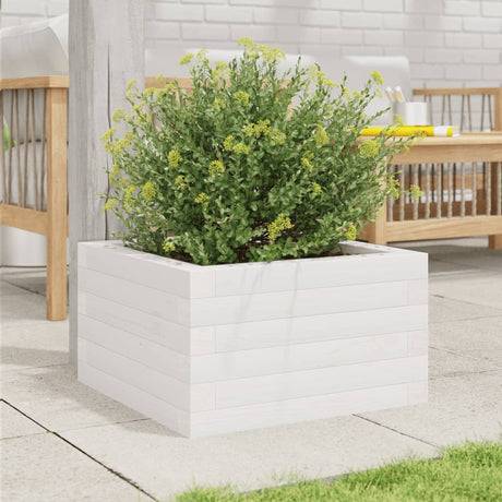 Vidaxx Pflanzgefäß 40x40x23 cm massives Kiefernholz weiß