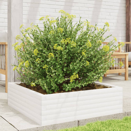 Vidaxx Pflanzgefäß 80x80x23 cm massives Kiefernholz weiß