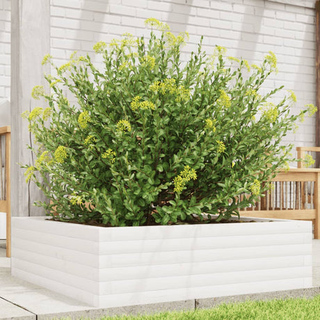 Vidaxx Pflanzgefäß 80x80x23 cm massives Kiefernholz weiß