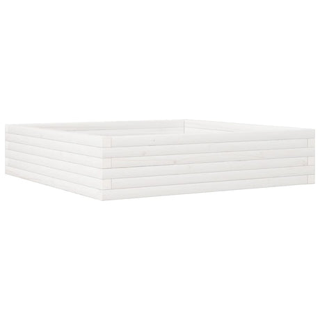 Vidaxx Pflanzgefäß 100x100x23 cm massives Kiefernholz weiß