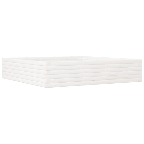 Vidaxx Pflanzgefäß 110x110x23 cm massives Kiefernholz weiß