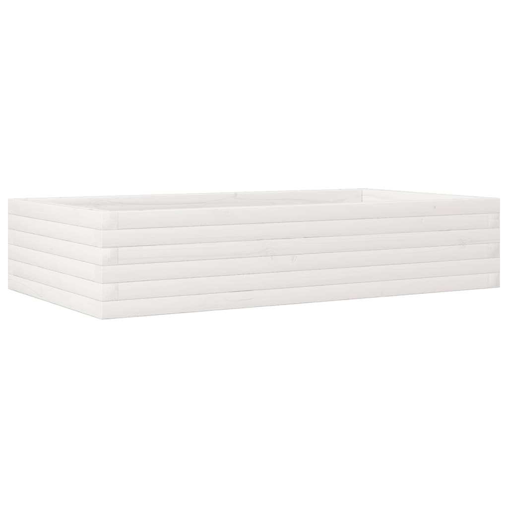 Vidaxx Pflanzgefäß 110x60x23 cm massives Kiefernholz weiß