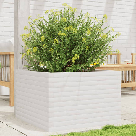 Vidaxx Pflanzgefäß 70x70x45,5 cm massives Kiefernholz weiß