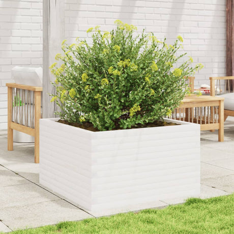 Vidaxx Pflanzgefäß 80x80x45,5 cm massives Kiefernholz weiß