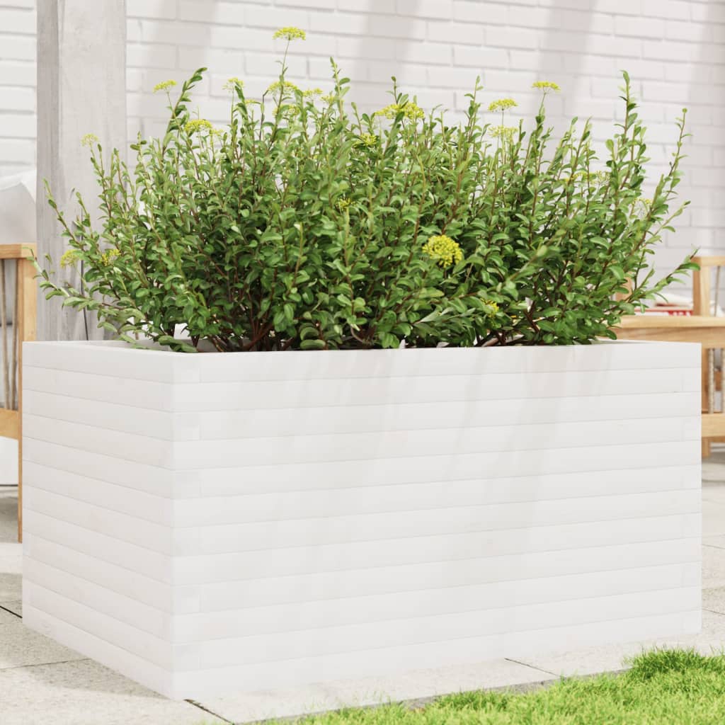 Vidaxx Pflanzgefäß 90x60x45,5 cm massives Kiefernholz weiß