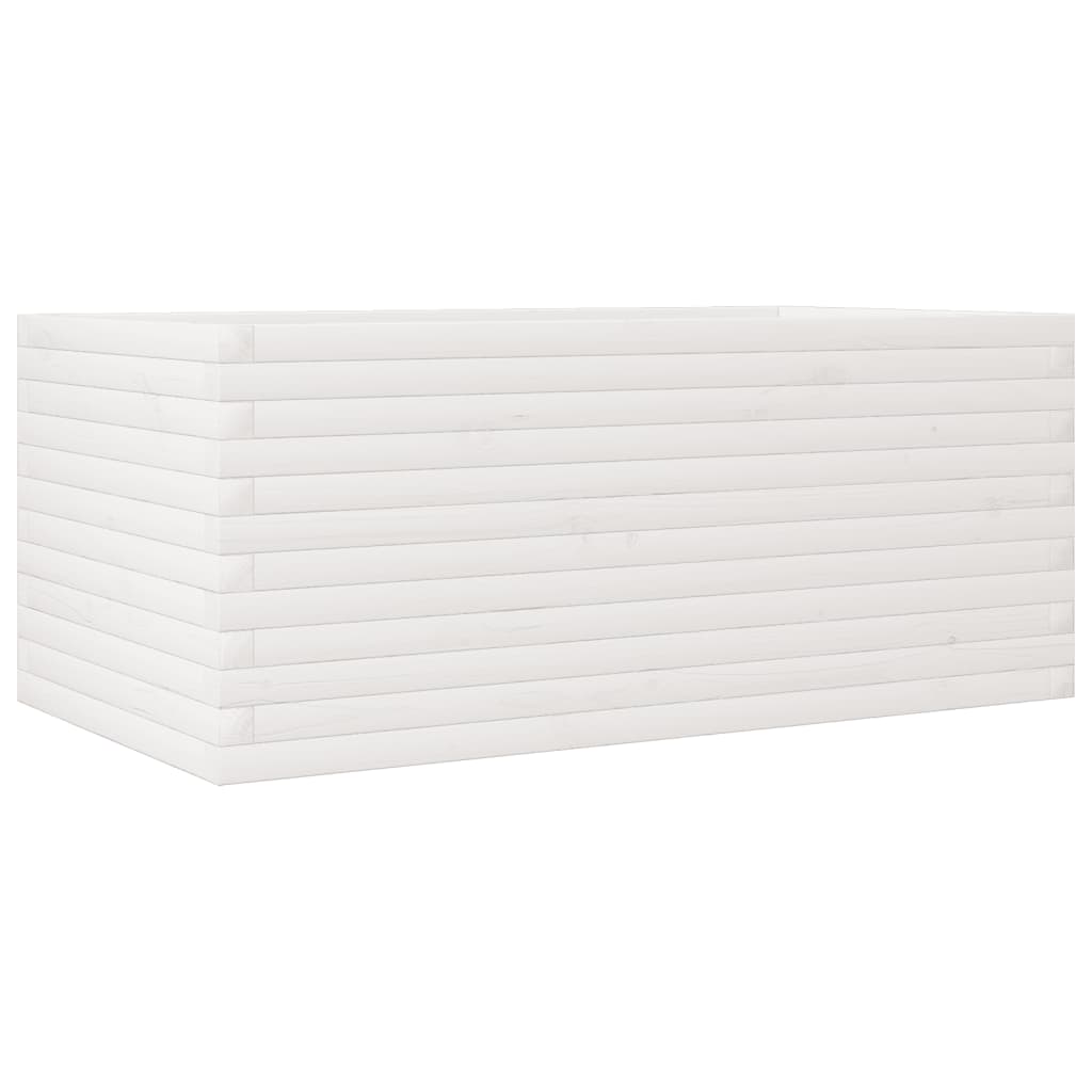 VidaXL Pflanzgefäß 110x60x45,5 cm massives Kiefernholz weiß