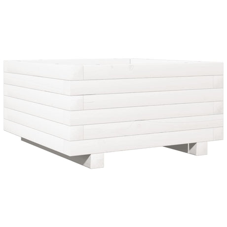 Vidaxx Pflanzgefäß 50x50x26,5 cm massives Kiefernholz weiß