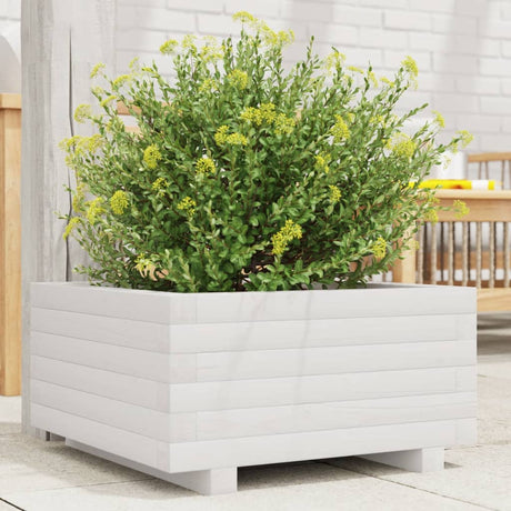 Vidaxx Pflanzgefäß 50x50x26,5 cm massives Kiefernholz weiß
