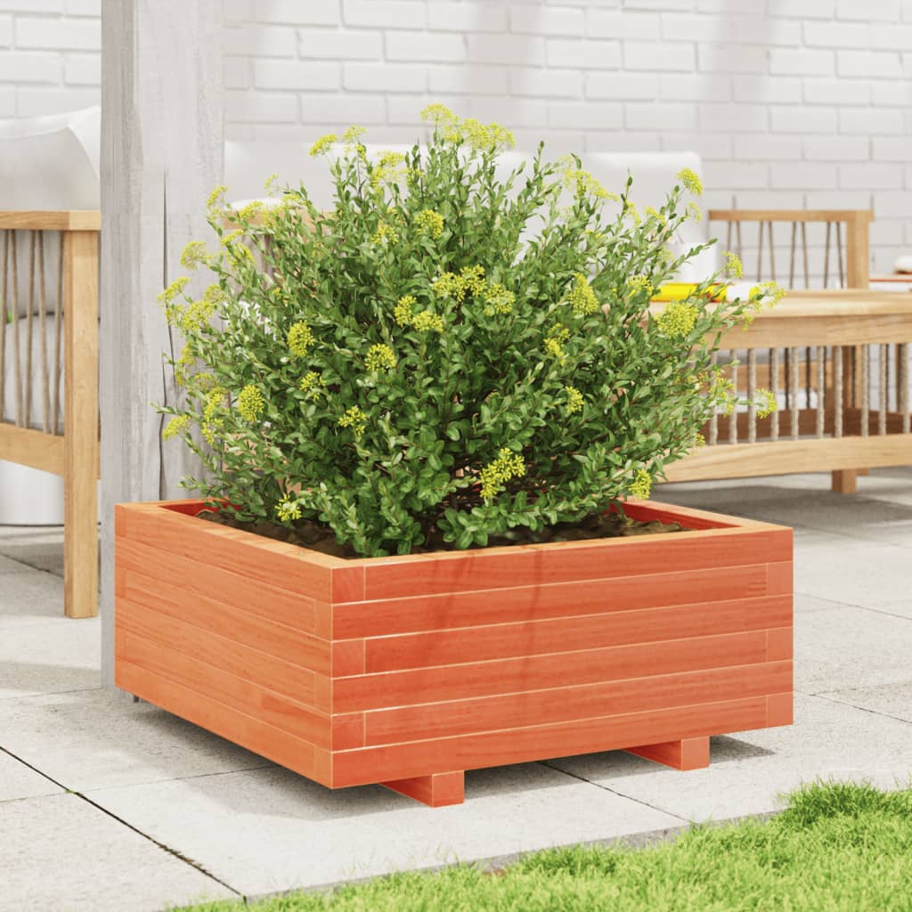 Vidaxx Pflanzgefäß 60x60x26,5 cm massives Kiefernholz, braun gewaschen