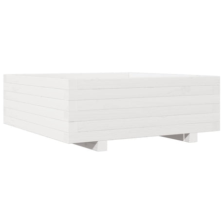 Vidaxx Pflanzgefäß 70x70x26,5 cm massives Kiefernholz weiß