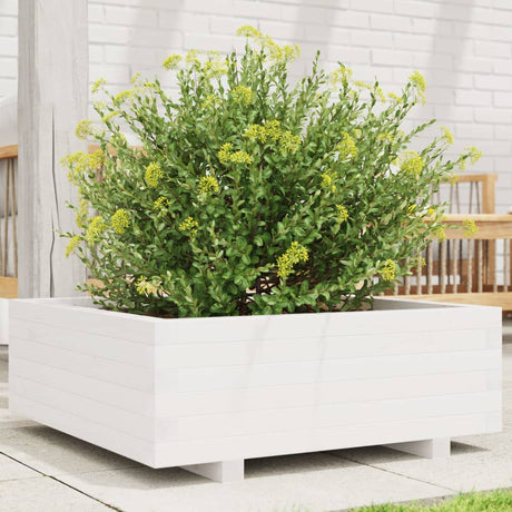 Vidaxx Pflanzgefäß 70x70x26,5 cm massives Kiefernholz weiß