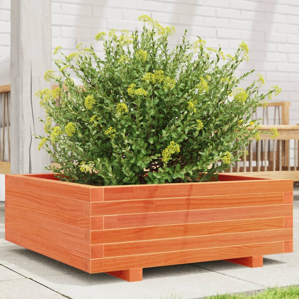 Vidaxx Pflanzgefäß 70x70x26,5 cm massives Kiefernholz, braun gewaschen
