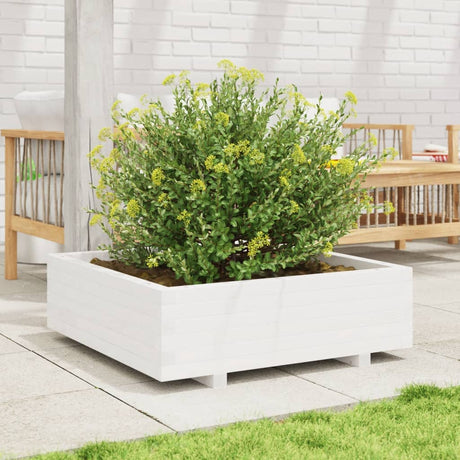 Vidaxx Pflanzgefäß 80x80x26,5 cm massives Kiefernholz weiß