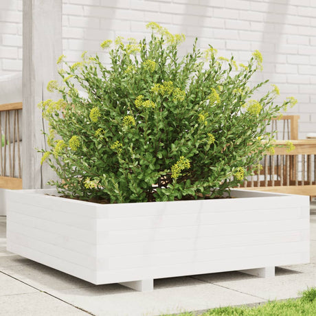 Vidaxx Pflanzgefäß 80x80x26,5 cm massives Kiefernholz weiß