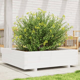 Vidaxx Pflanzgefäß 90x90x26,5 cm massives Kiefernholz weiß