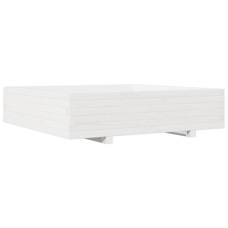 Vidaxx Pflanzgefäß 100x100x26,5 cm massives Kiefernholz weiß