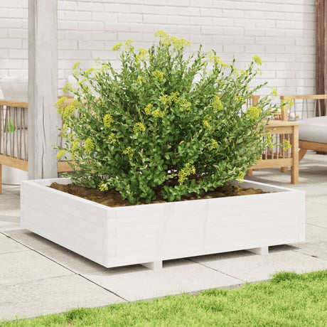 Vidaxx Pflanzgefäß 100x100x26,5 cm massives Kiefernholz weiß