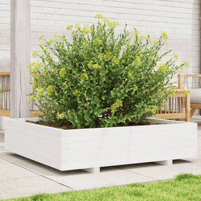 Vidaxx Pflanzgefäß 100x100x26,5 cm massives Kiefernholz weiß