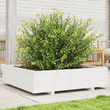 Vidaxx Pflanzgefäß 100x100x26,5 cm massives Kiefernholz weiß