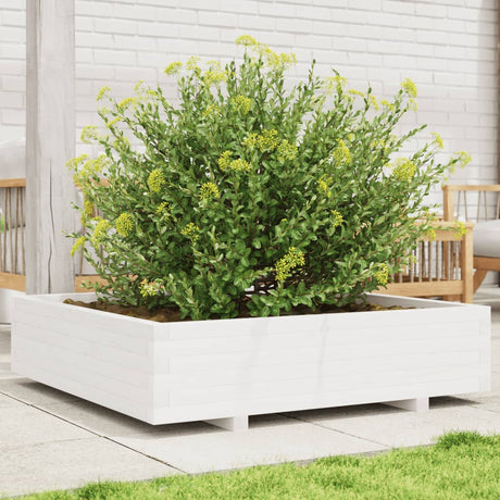 Vidaxx Pflanzgefäß 100x100x26,5 cm massives Kiefernholz weiß