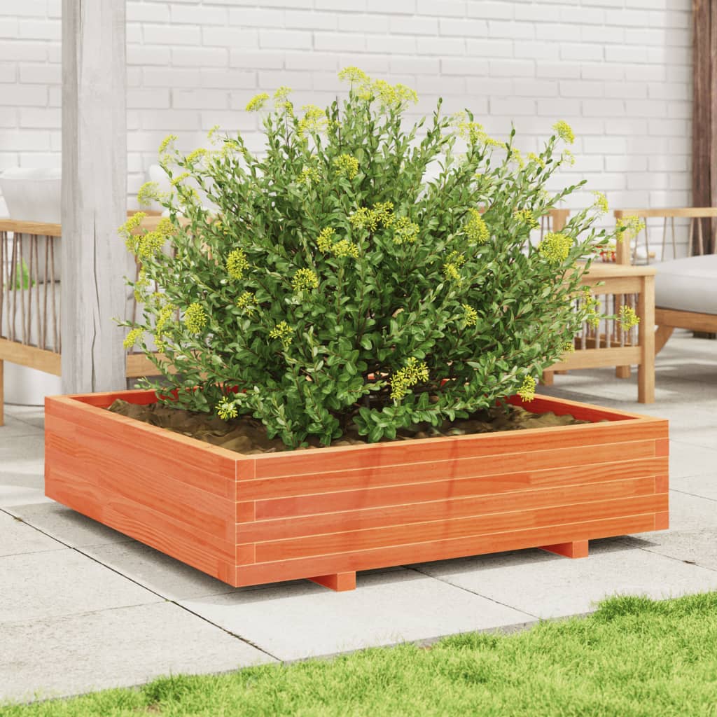 Vidaxx Pflanzgefäß 100x100x26,5 cm massives Kiefernholz, braun gewaschen