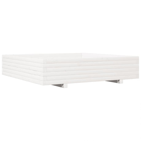 Vidaxx Pflanzgefäß 110x110x26,5 cm massives Kiefernholz weiß