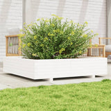 Vidaxx Pflanzgefäß 110x110x26,5 cm massives Kiefernholz weiß