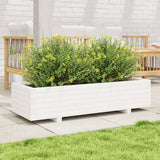 Vidaxx Pflanzgefäß 110x40x26,5 cm massives Kiefernholz weiß