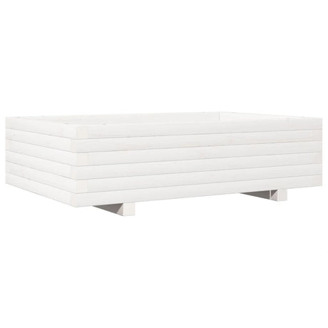 Vidaxx Pflanzgefäß 90x60x26,5 cm massives Kiefernholz weiß