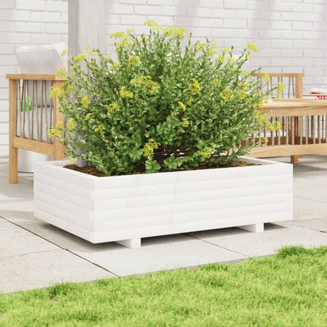 Vidaxx Pflanzgefäß 90x60x26,5 cm massives Kiefernholz weiß