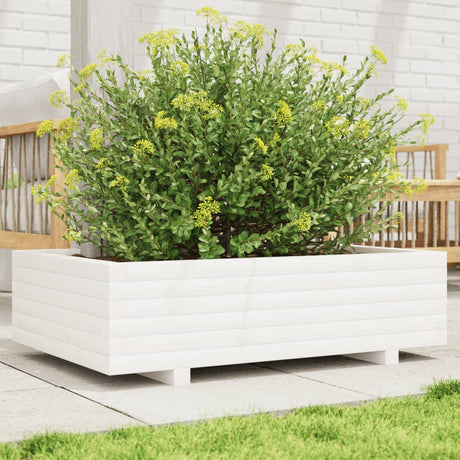 Vidaxx Pflanzgefäß 90x60x26,5 cm massives Kiefernholz weiß