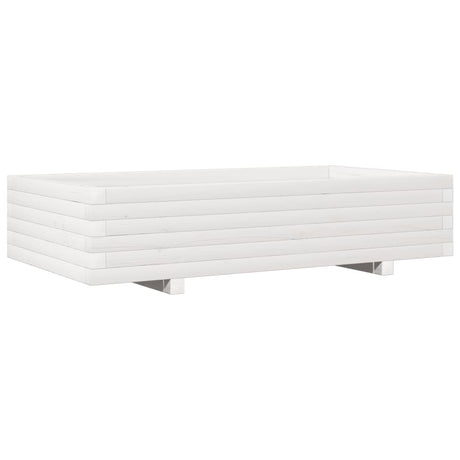 Vidaxx Pflanzgefäß 110x60x26,5 cm massives Kiefernholz weiß