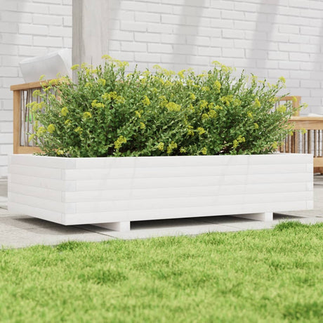Vidaxx Pflanzgefäß 110x60x26,5 cm massives Kiefernholz weiß